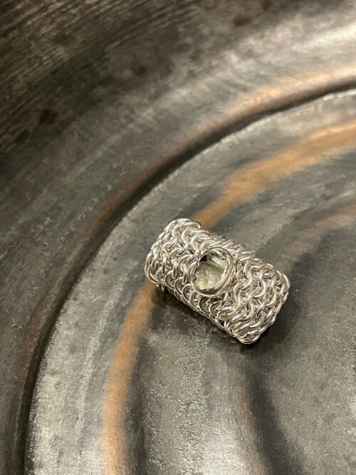 Alternative view of Raw Diamond Chainmail Ring