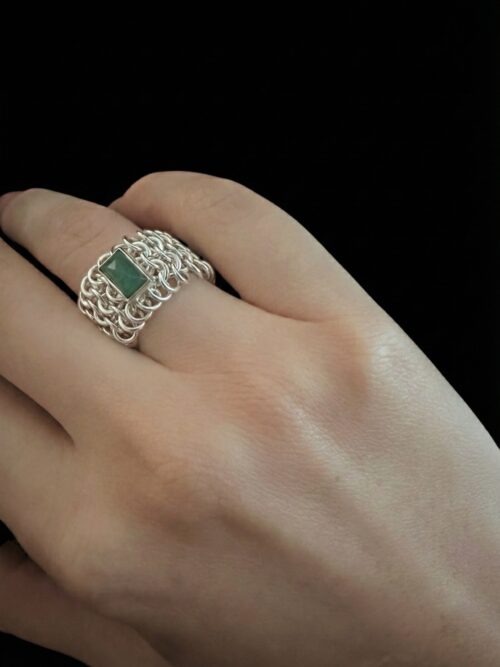 Emerald Chainmail Ring