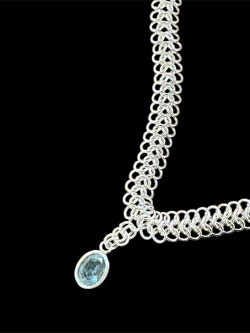 Alternative view of Aquamarine Woven Chain Necklace