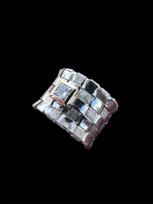 Basketweave Diamond Ring