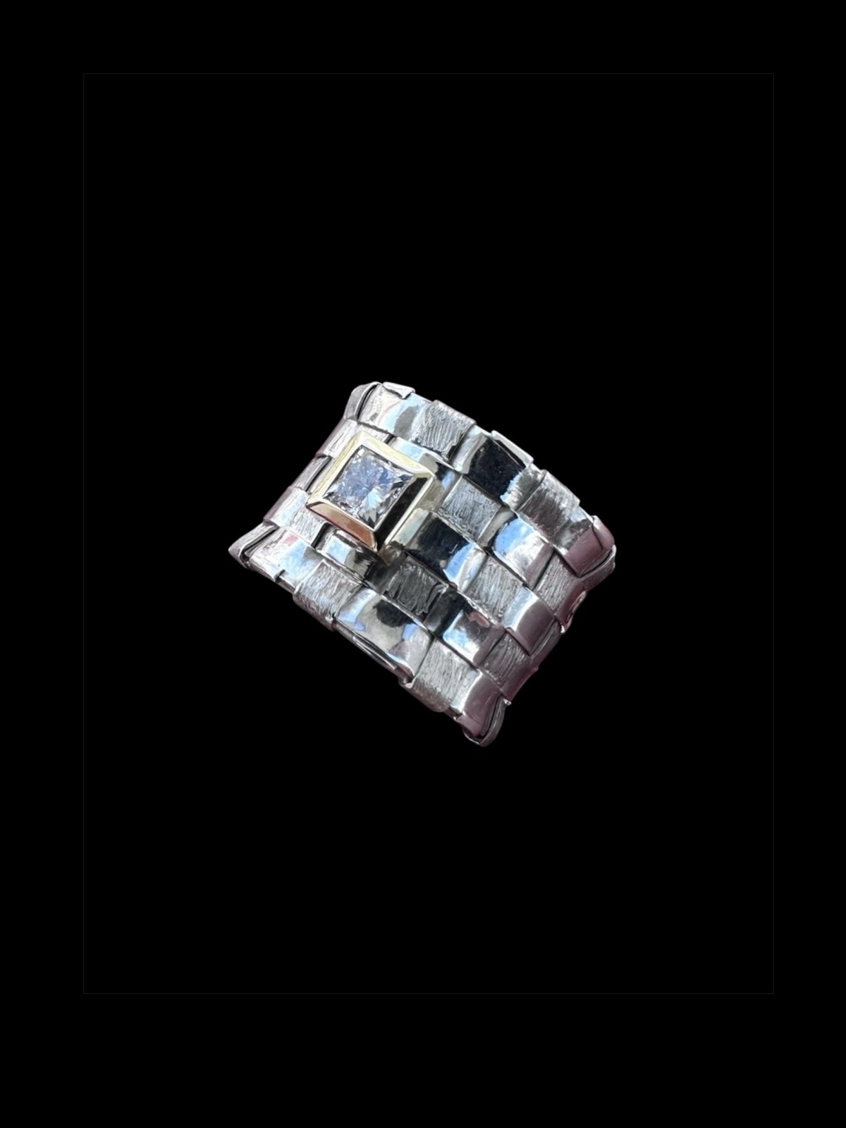 Basketweave Diamond Ring